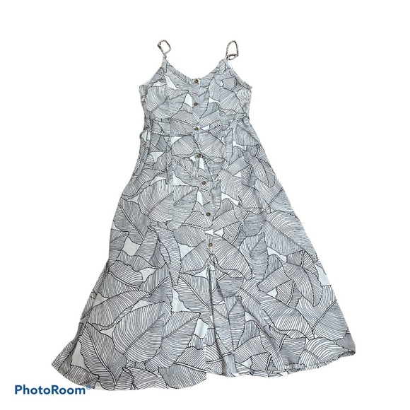 Sienna Sky black and white midi sundress spaghetti strap button size Medium - Picture 1 of 5